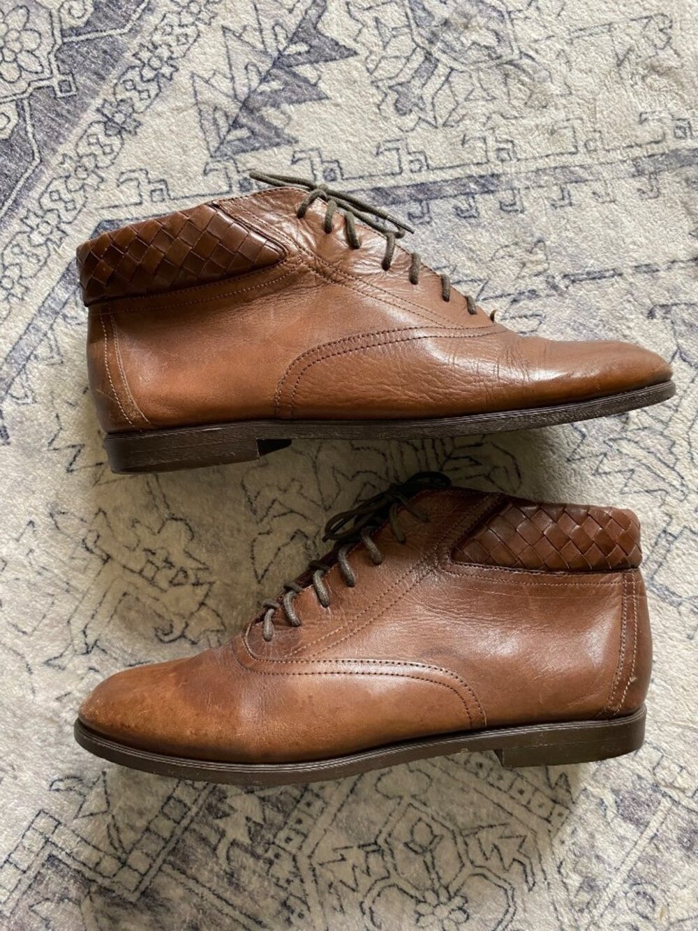 Mootsies Tootsies Hopscotch Womens Brown Leather Ankle Boots Size 10 Booties VTG